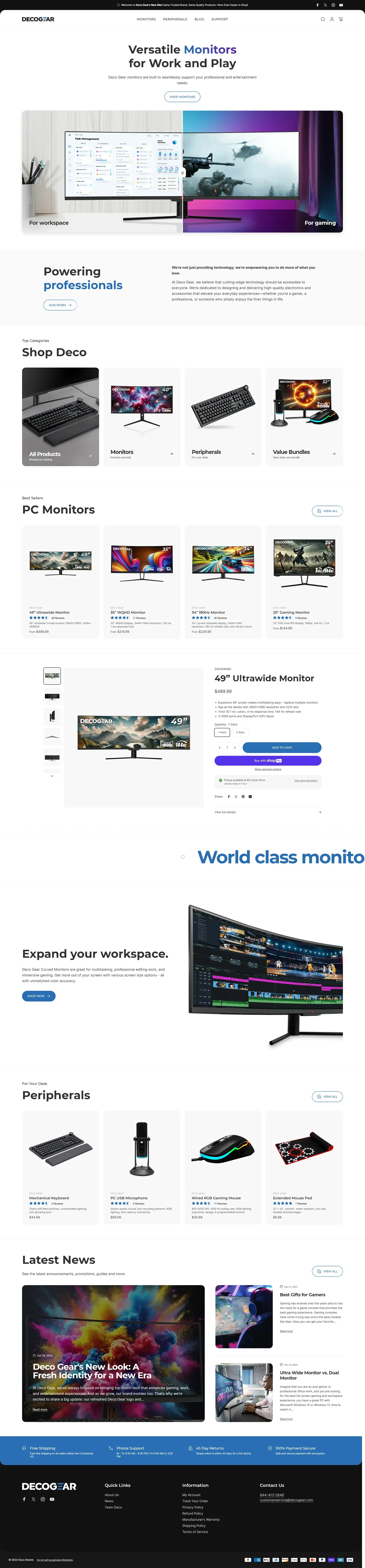 Deco Gear website preview
