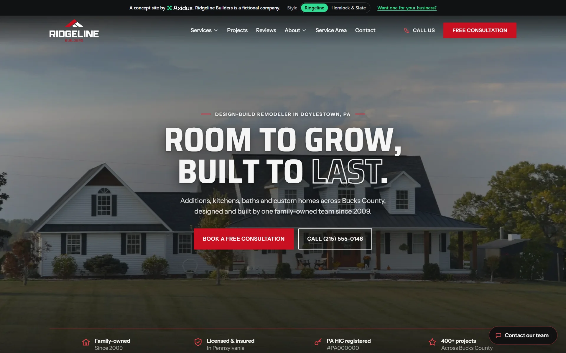 Ridgeline Builders, the bold style of the remodeler concept.